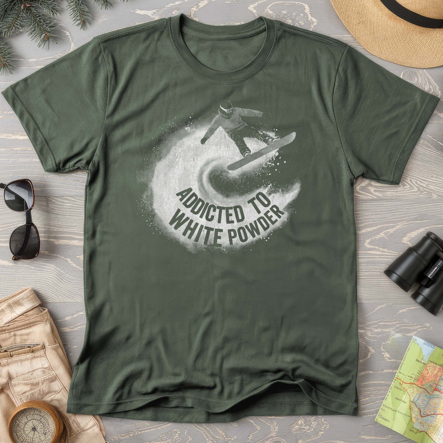 White Powder Snowboard T-shirt