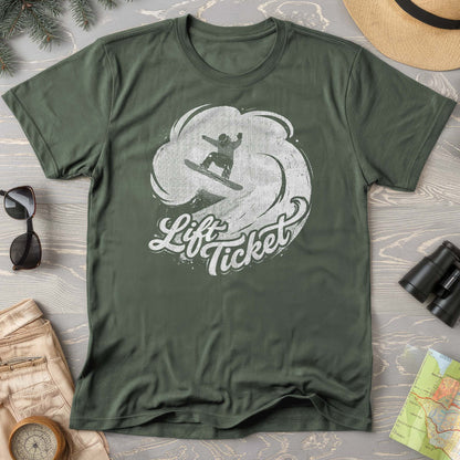 Lift Ticket Snowboard Comfort Colors T-shirt