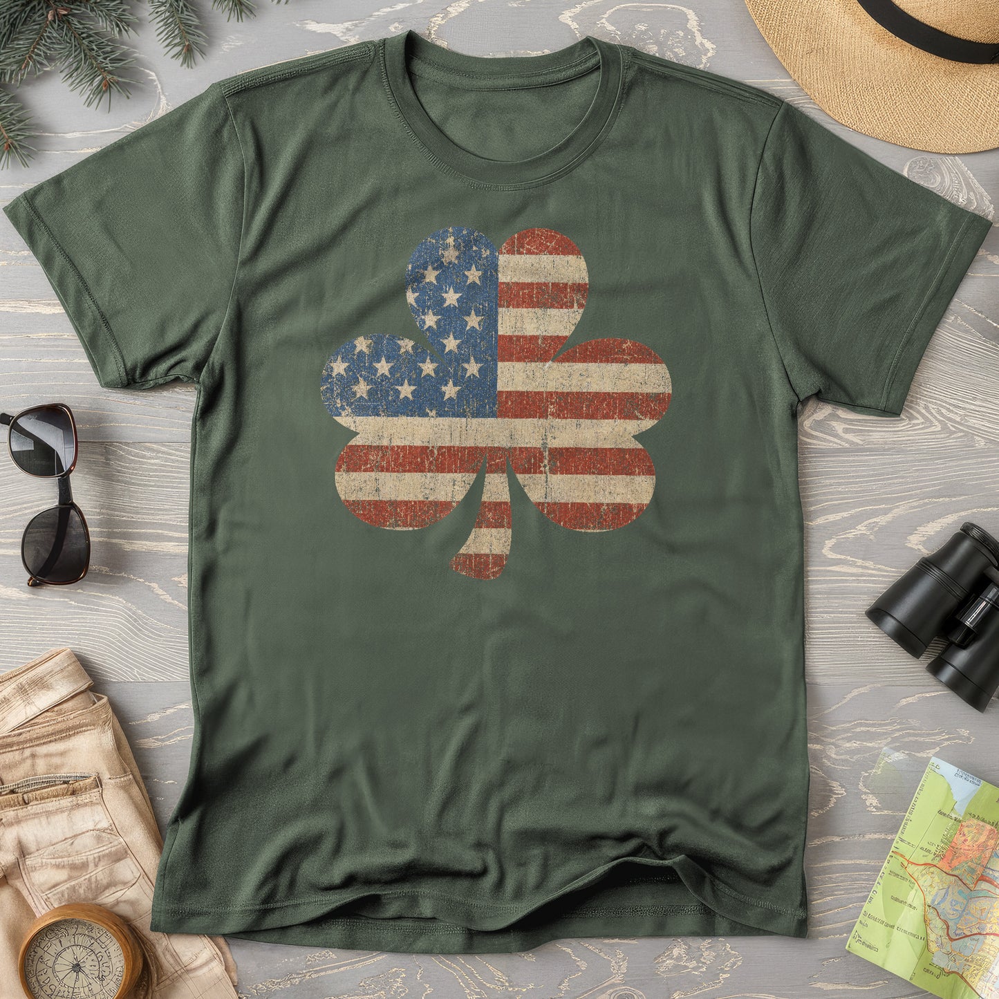 Vintage Flag Shamrock T-Shirt