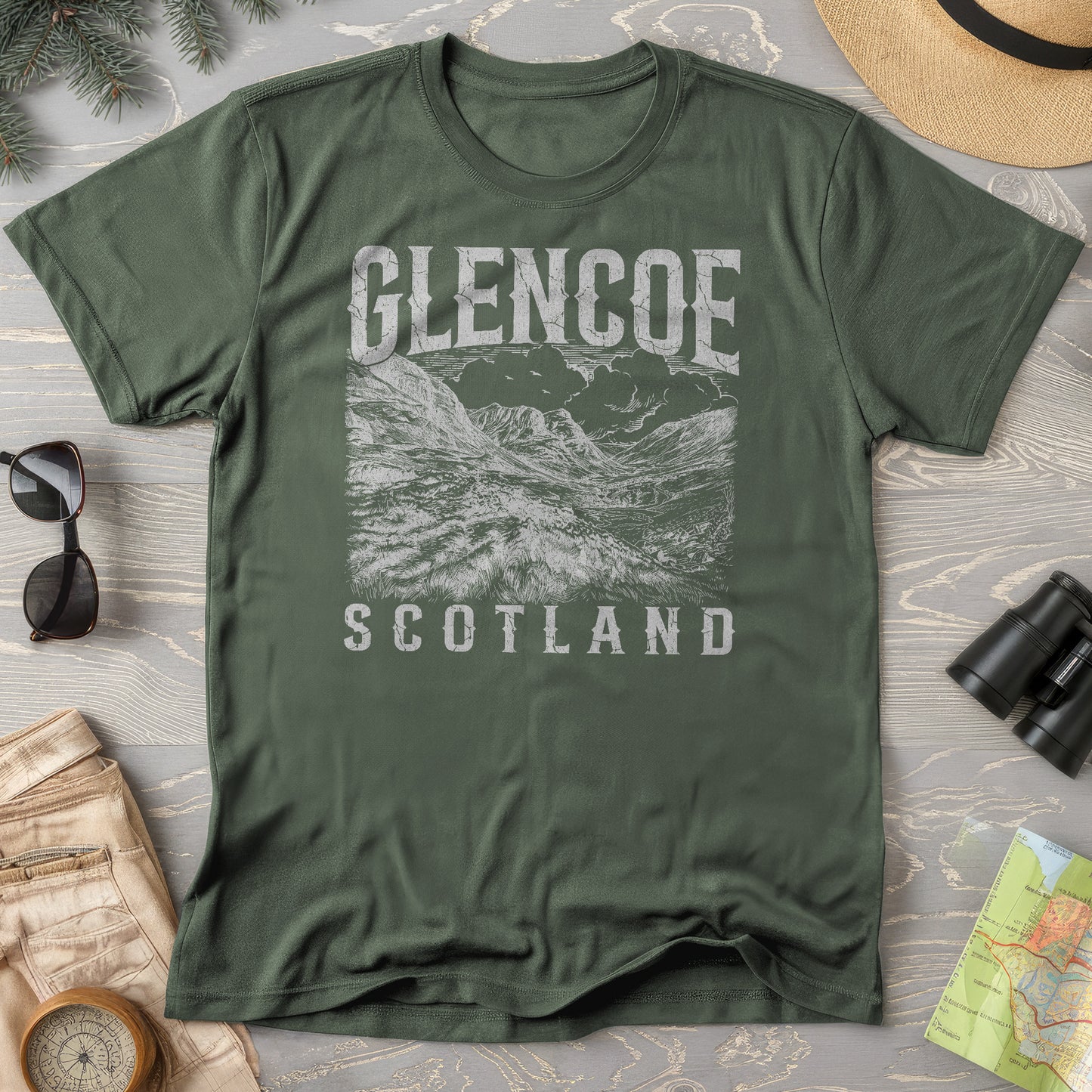 Glencoe Scotland Sketch T-Shirt