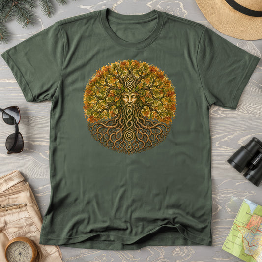 Green Man Autumn Bloom T-Shirt