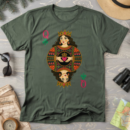 Shamrock Queen Playing Card T-Shirt