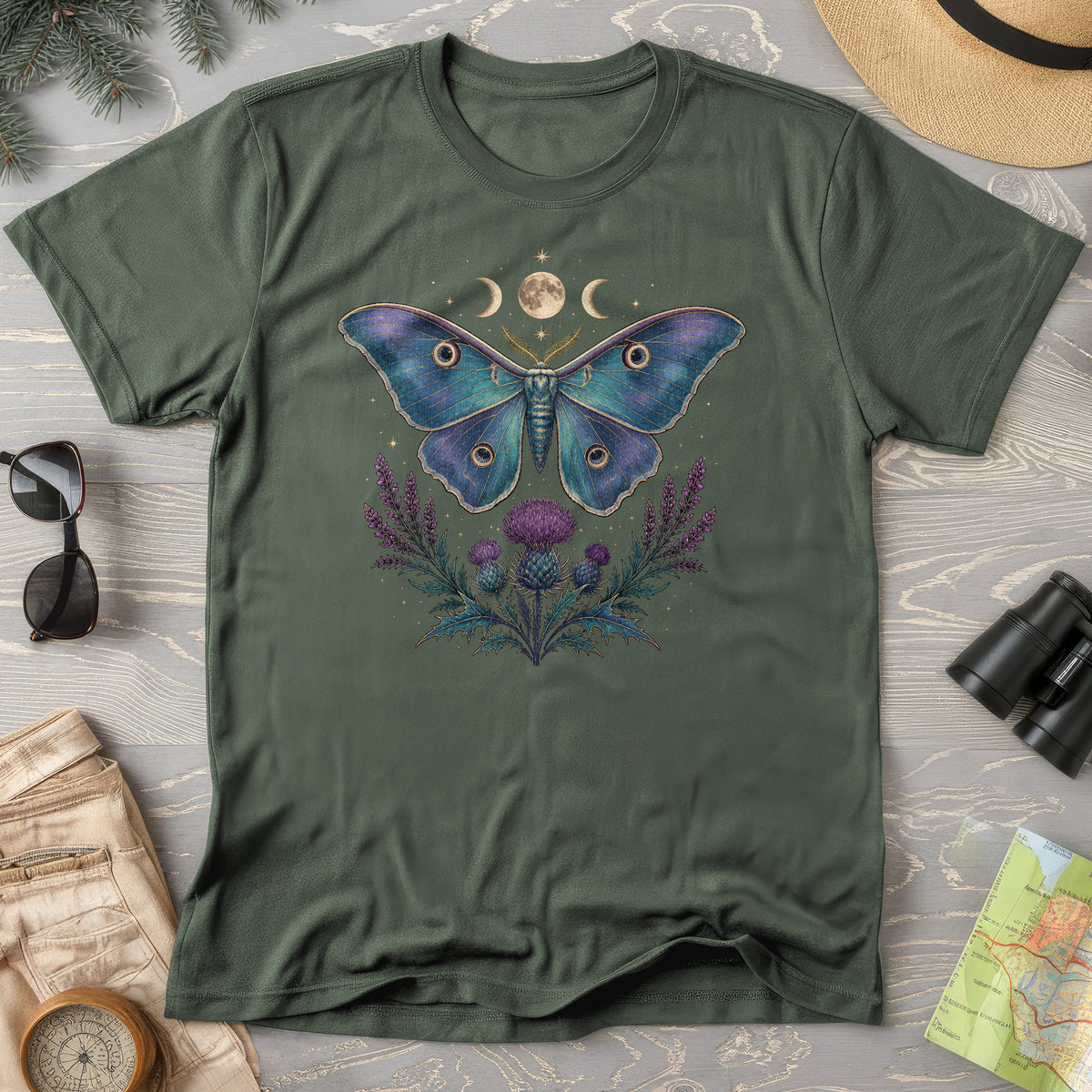 Luna Moth Thistle Bouquet T-Shirt