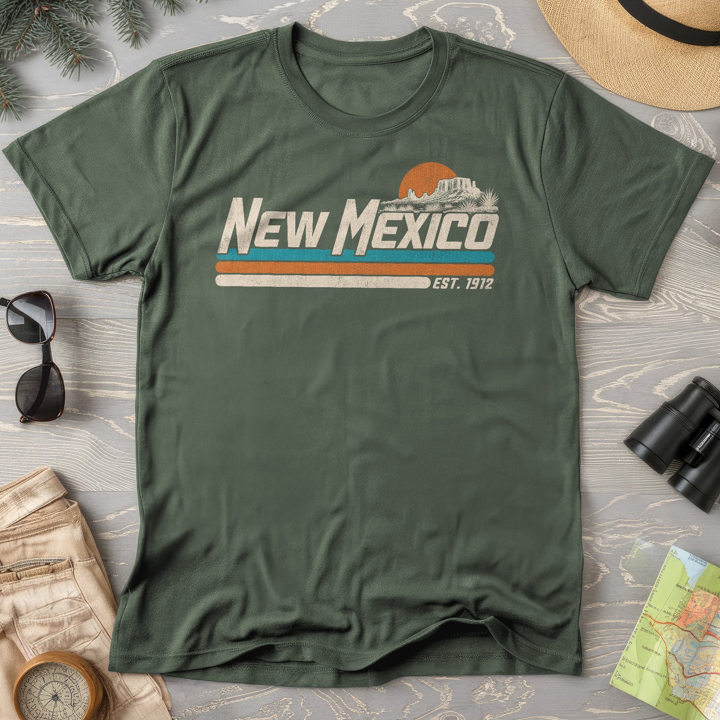 New Mexico Retro Stripe T-Shirt