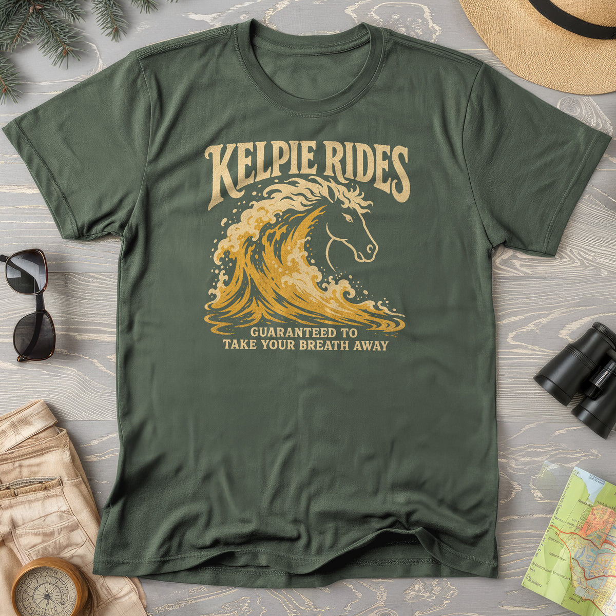 Kelpie Rides Retro T-Shirt