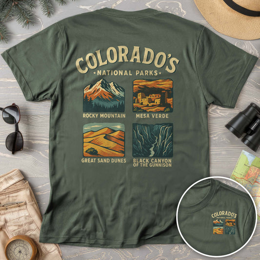 Colorado National Parks Front/Back Print Comfort Colors T-Shirt