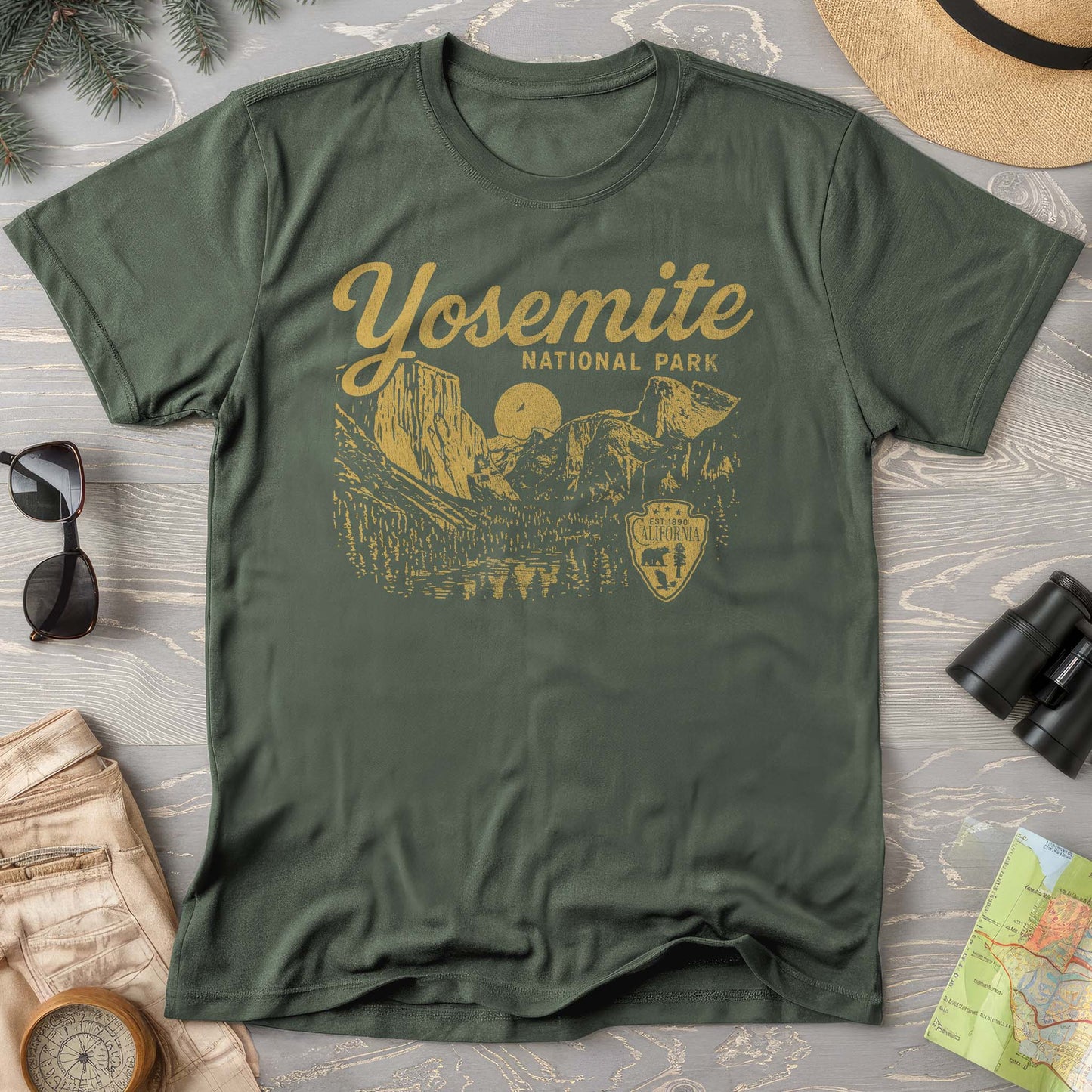 Bargain Bin Overstock! Yosemite National Park "Vintage Sketch" T-Shirt