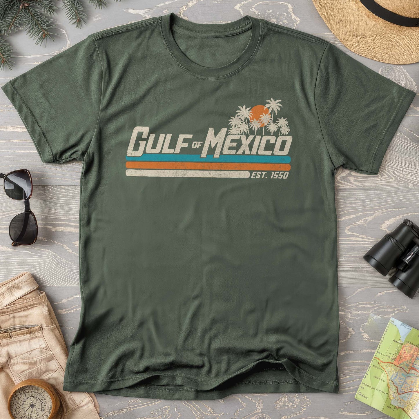 Gulf of Mexico Retro Stripe Comfort Colors T-Shirt