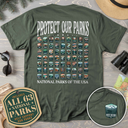 Protect our Parks Badges Back Print Comfort Colors T-Shirt