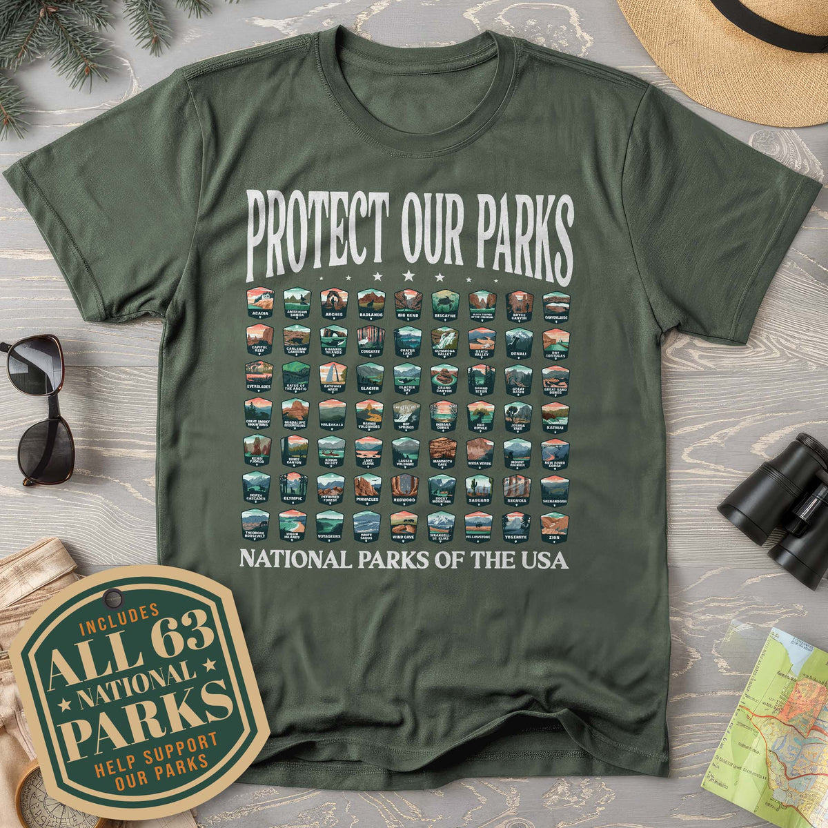 Bargain Bin Overstock! Protect Our Parks Badges T-Shirt