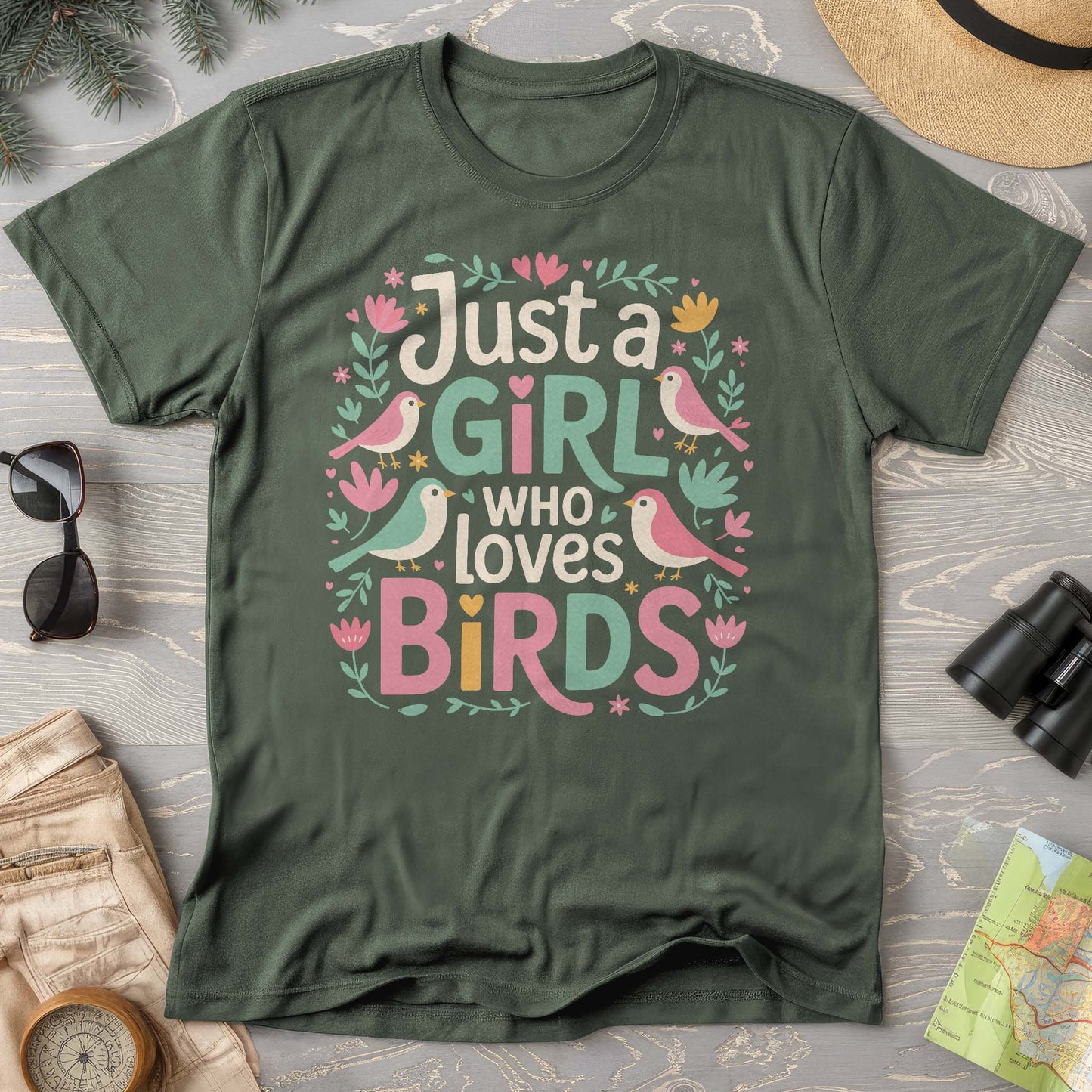 Just a Girls Who Loves Birds Comfort Colors T-Shirt