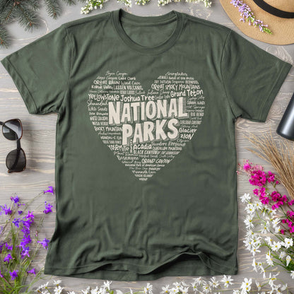 National Park Word Art "Heart" Comfort Colors T-Shirt