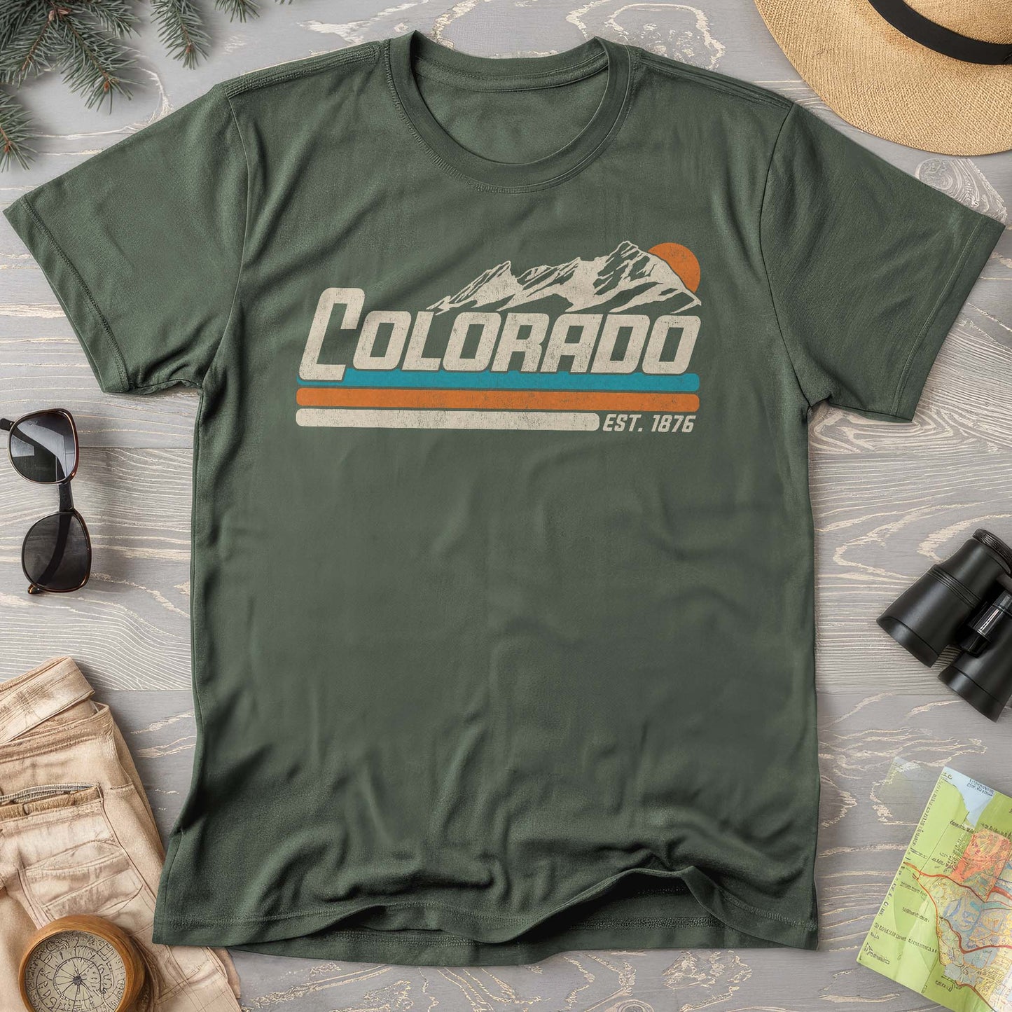 Colorado Retro Stripe Comfort Colors T-Shirt