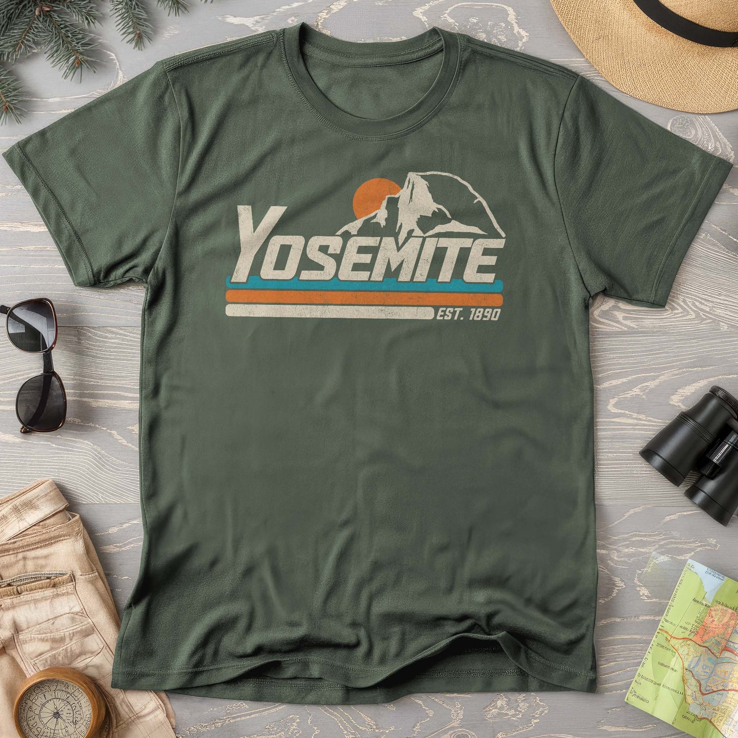 Yosemite Retro Stripe Comfort Colors T-Shirt