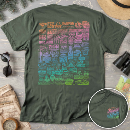 National Parks "63 Vintage Logos" Color Front/Back Print Comfort Colors T-Shirt