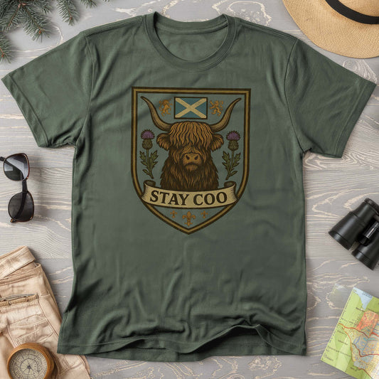 Bargain Bin Overstock! Highland Cow "Scottish Heraldry" T-Shirt
