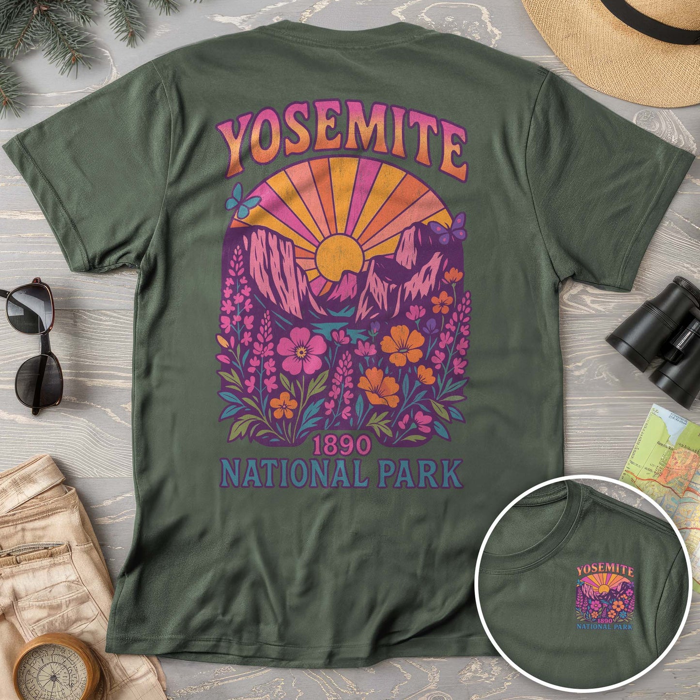 Yosemite Retro Vibes Front/Back Comfort Colors T-Shirt