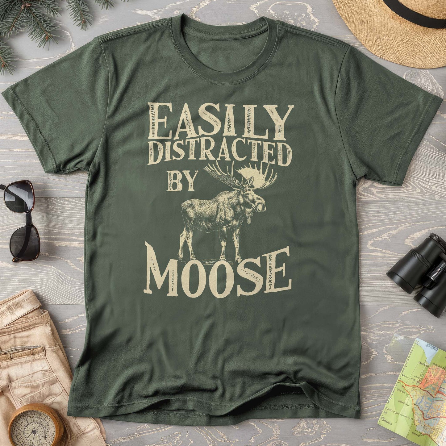 "Easily Distracted by Moose" Comfort Colors T-Shirt