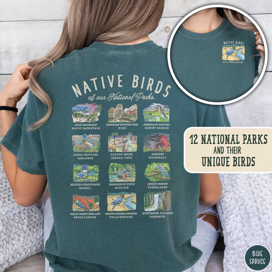 Bargain Bin Overstock! National Park Birds Front/Back Print Comfort Colors T-Shirt
