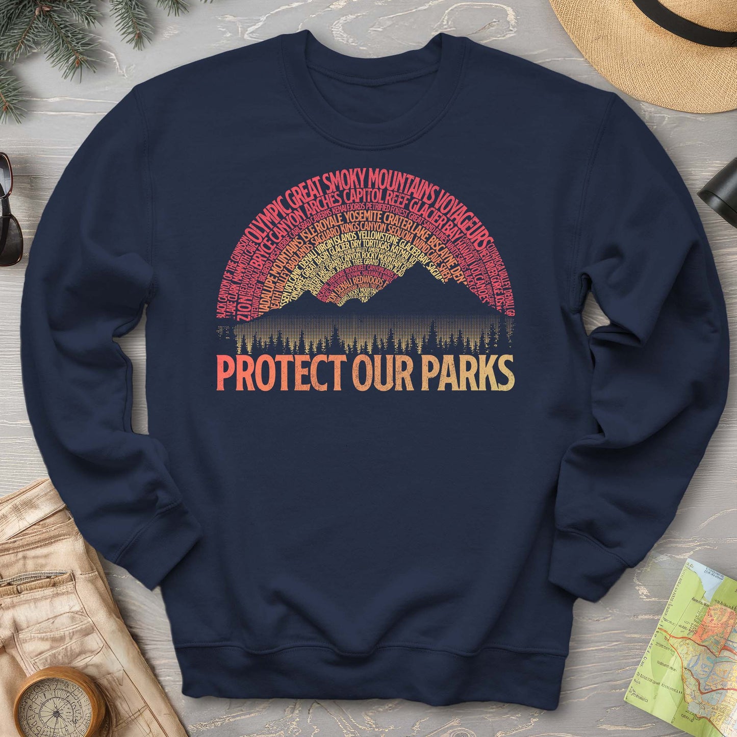 Bargain Bin Overstock! Protect Our Parks Word Art Sweatshirt