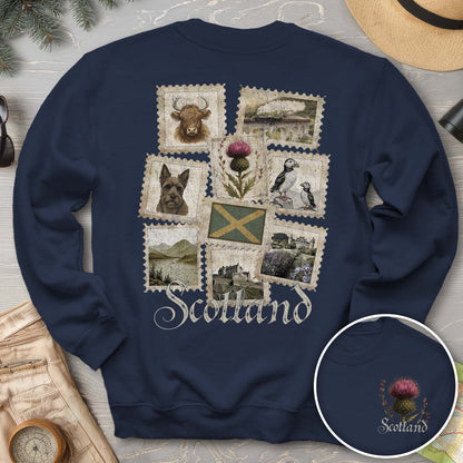 Scotland Vintage Stamps Sweatshirt