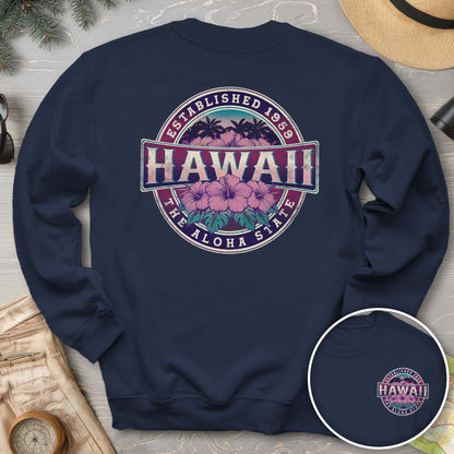 Hawaii Badge Front/Back Print Sweatshirt