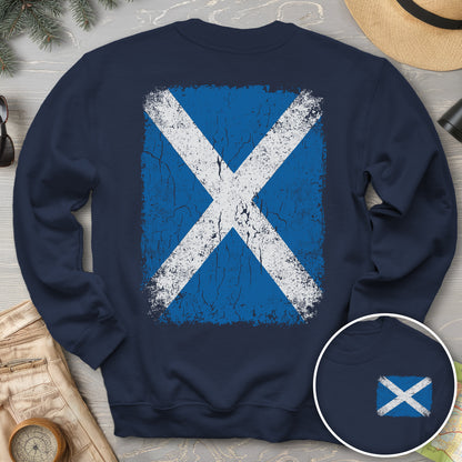 Scotland Distressed Flag Front/Back Print Sweatshirt