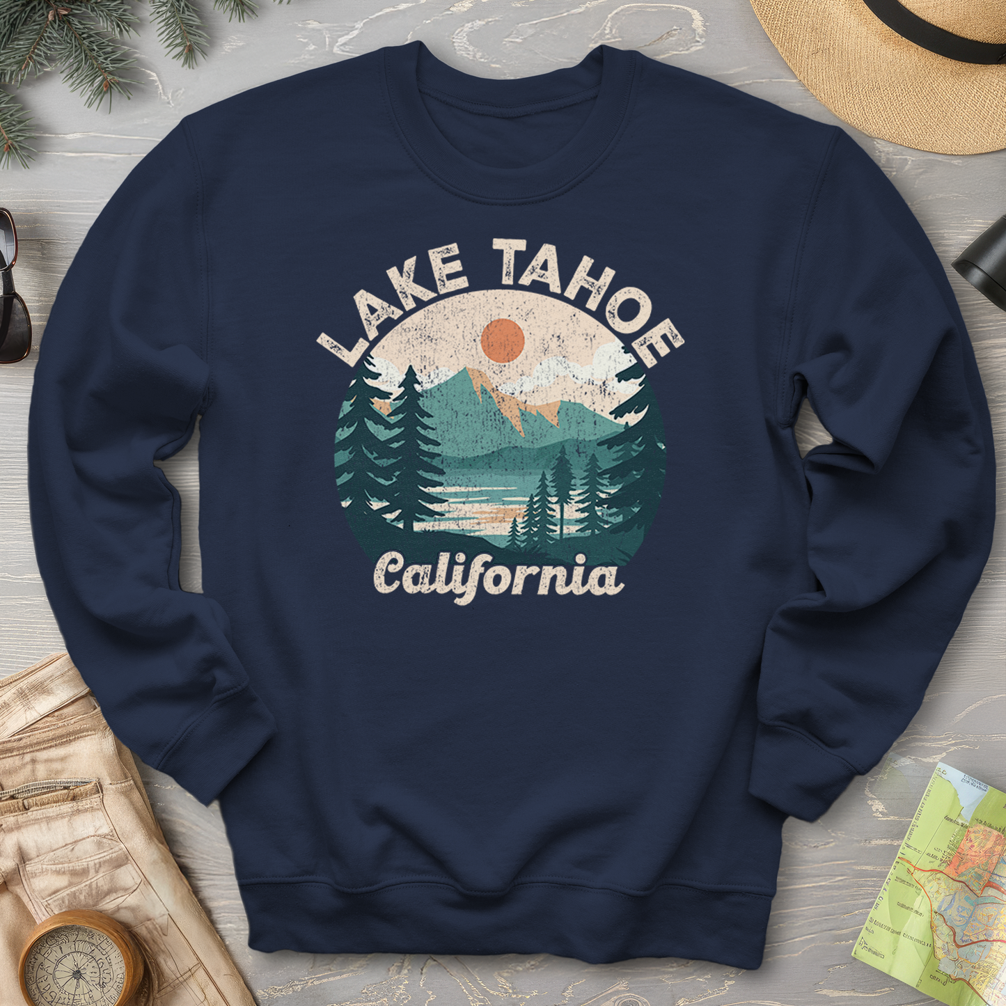 Lake Tahoe California Circle Sweatshirt