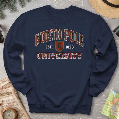 North Pole University Holiday Plaid Sweatshirt