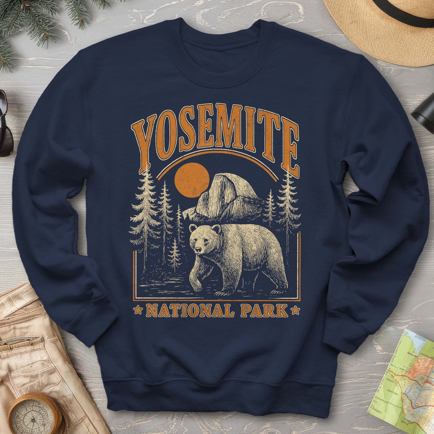 Yosemite National Park "Vintage El Capitan" Bear Sweatshirt