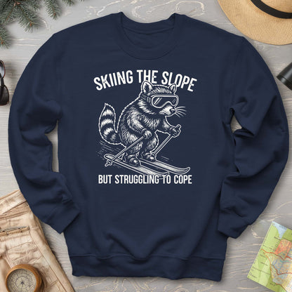 Skiing the Slope Raccoon Sweatshirt