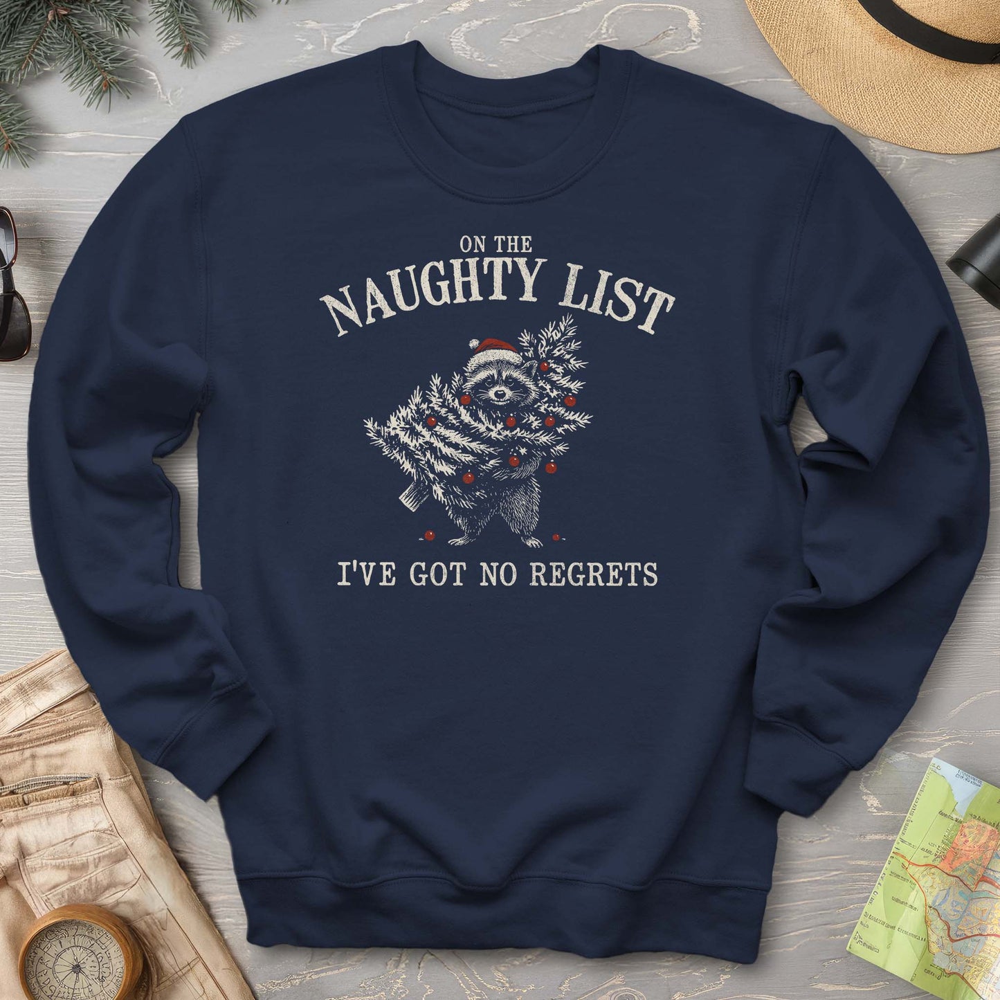Naughty List Racoon Xmas Sweatshirt