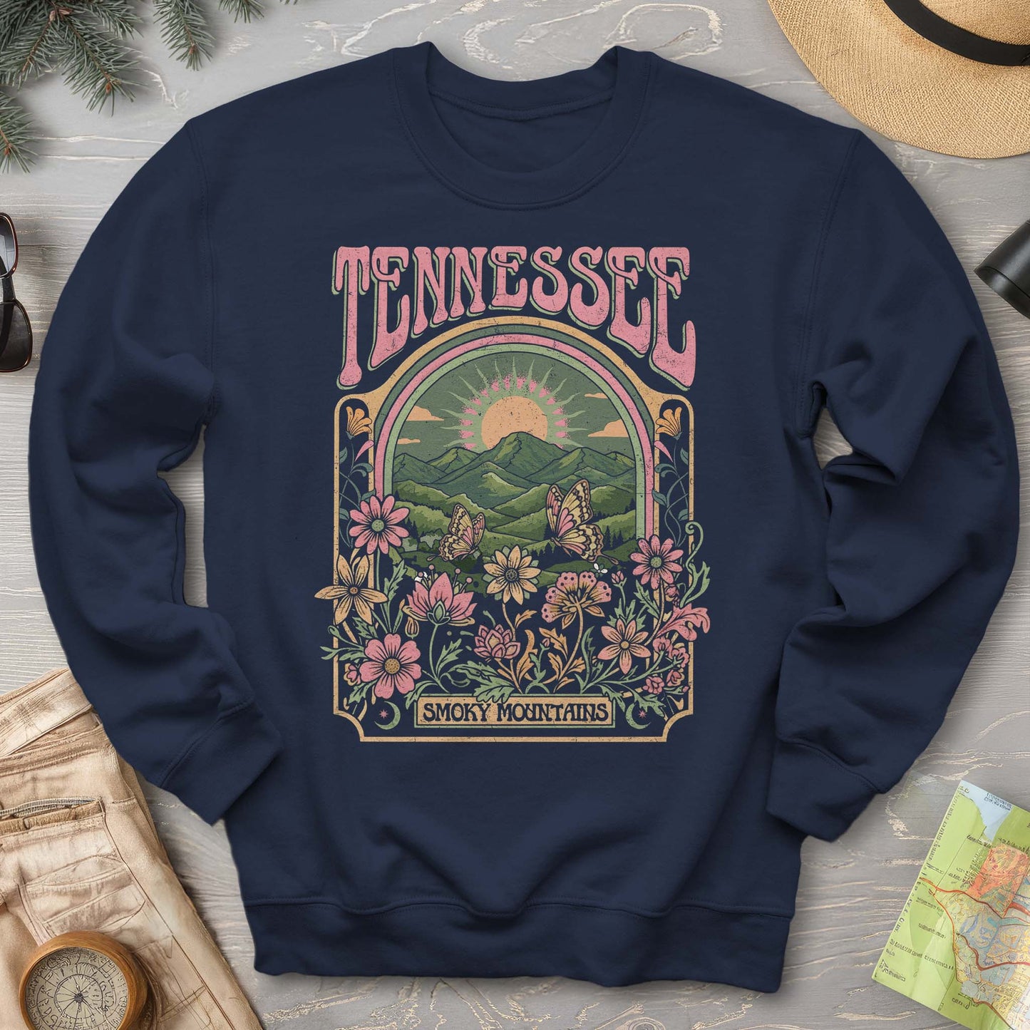 Tennessee Smoky Mountains Butterfly Sweatshirt