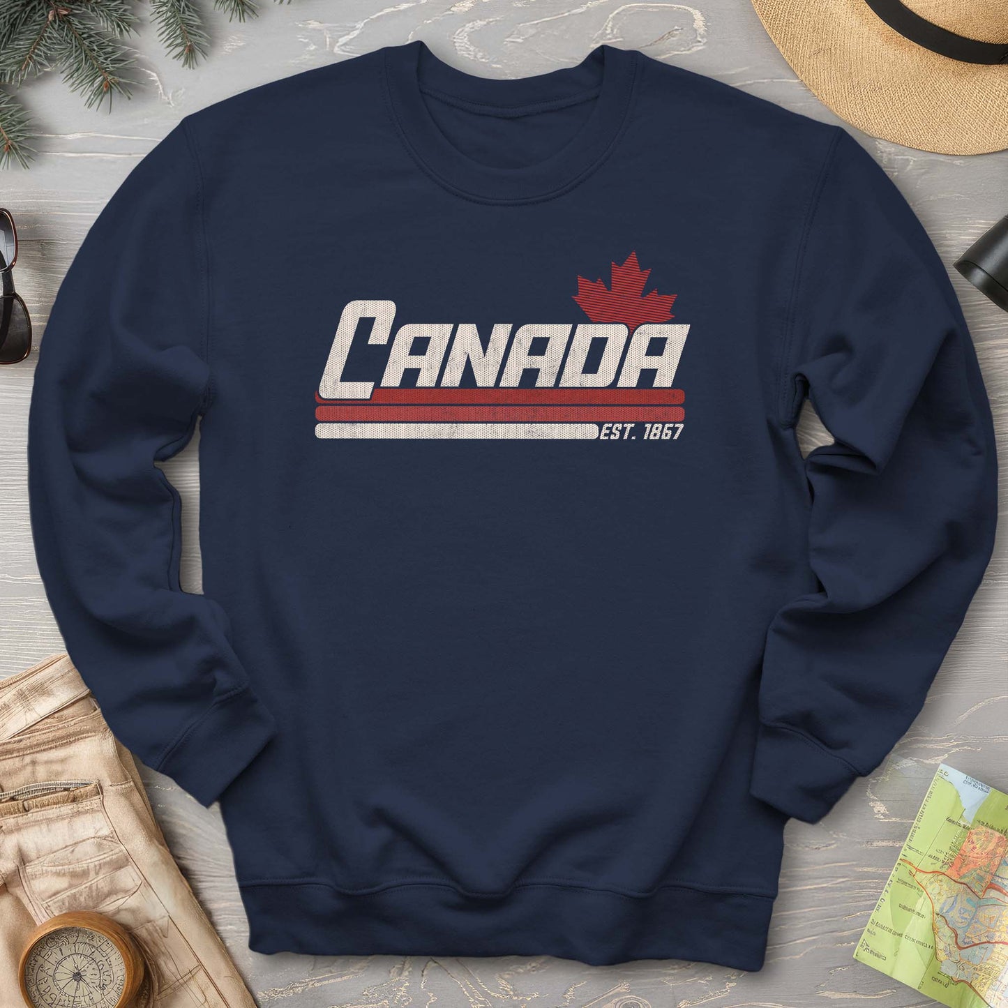 Canada Retro Stripe Sweatshirt
