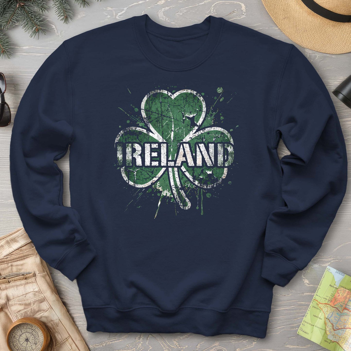 Ireland Shamrock Grunge Sweatshirt