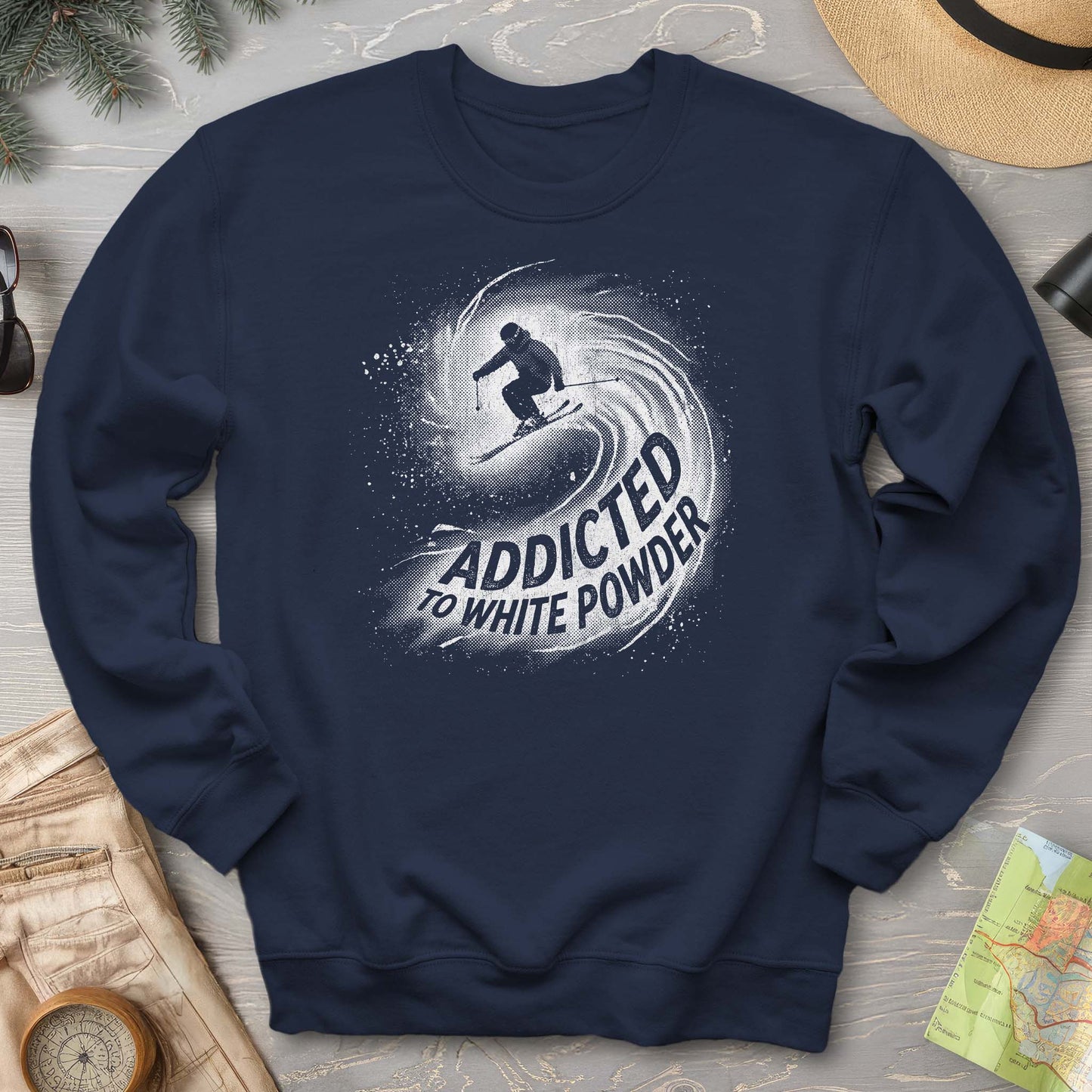 White Powder Skiing  Sweatshirt