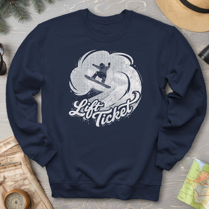 Lift Ticket Snowboard Sweatshirt