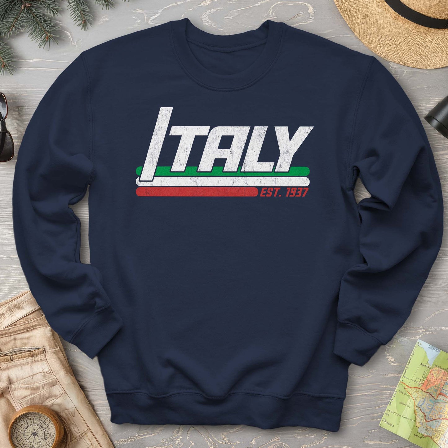 Italy Retro Stripe Sweatshirt