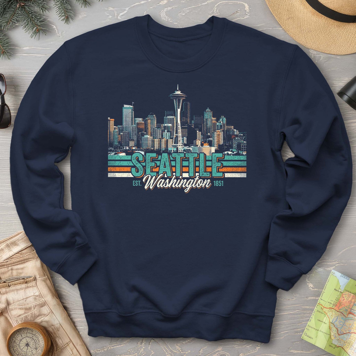 Seattle Retro Skyline Sweatshirt
