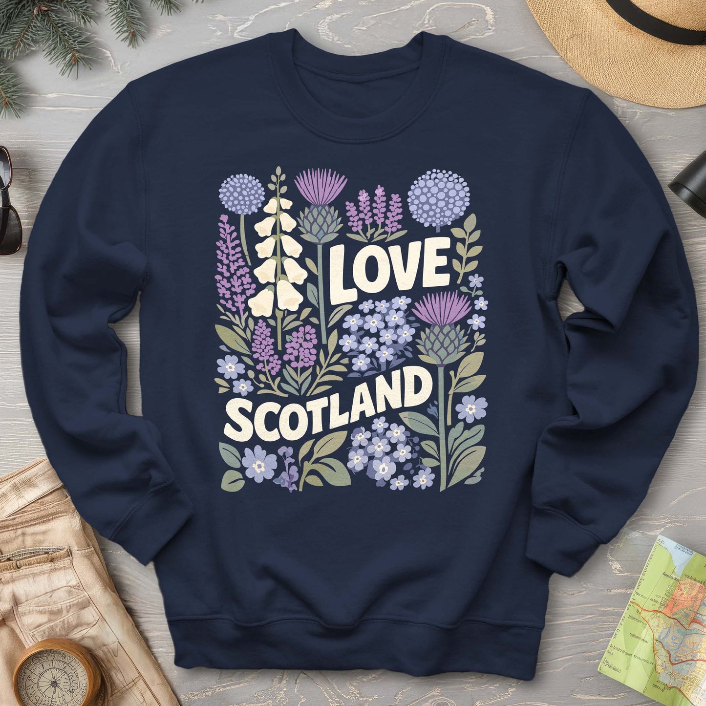 Love Scotland Flowers Sweatshirt