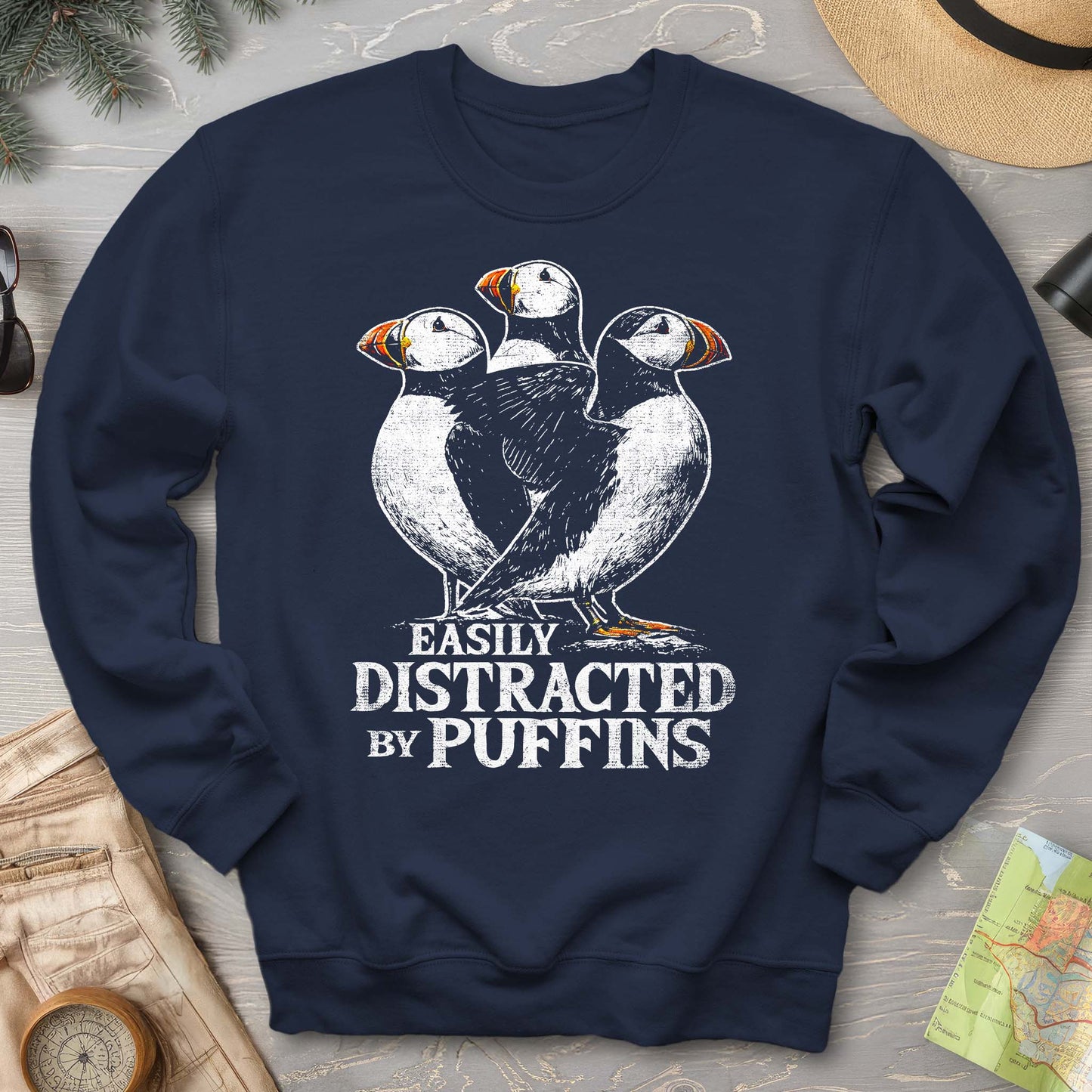 Easily Distracted By Puffins Sweatshirt
