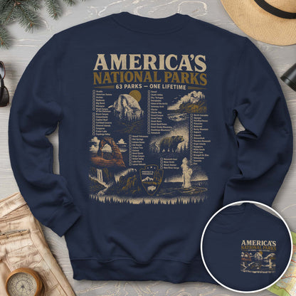 Vintage Parks Checklist Front/Back Print Sweatshirt
