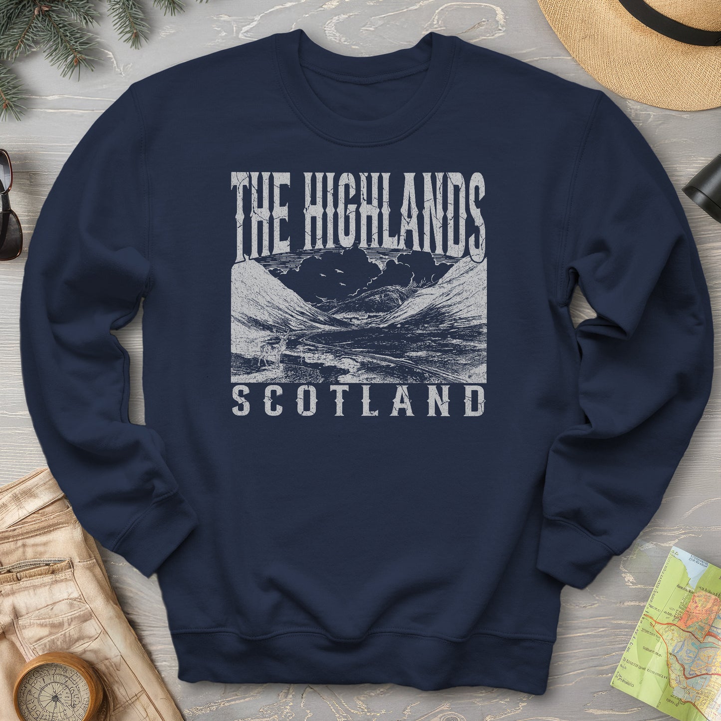 Highlands Scotland Sketch Sweatshirt
