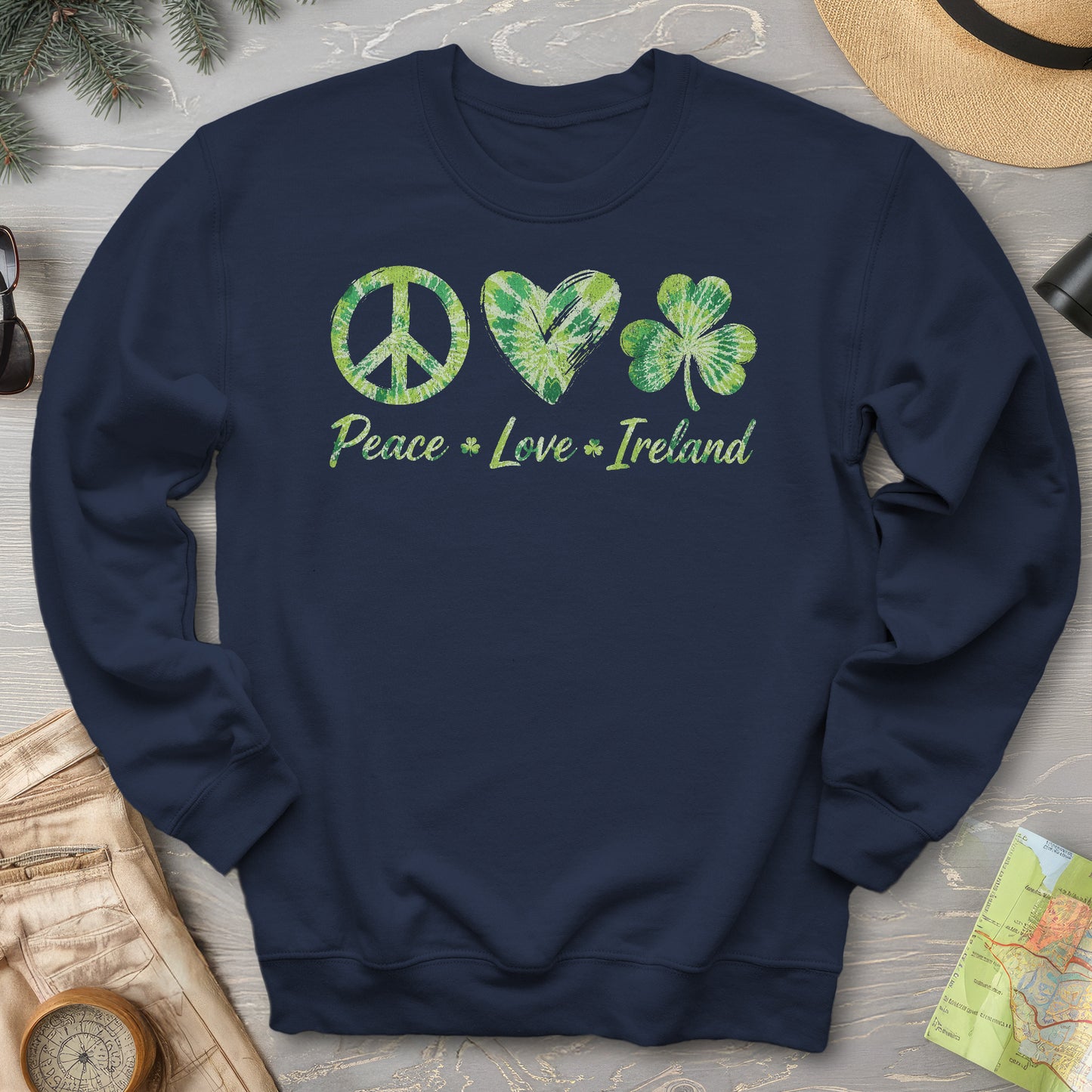 Peace Love Ireland Tie-Dye Sweatshirt