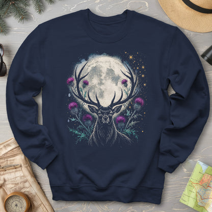 Moonlit Stag Thistle Sweatshirt
