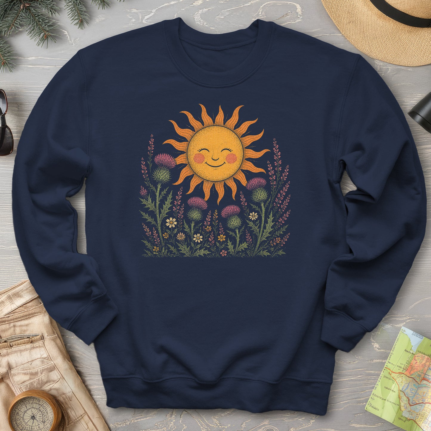 Happy Sun Thistles Sweatshirt