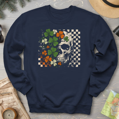 Shamrock Skull Check Sweatshirt