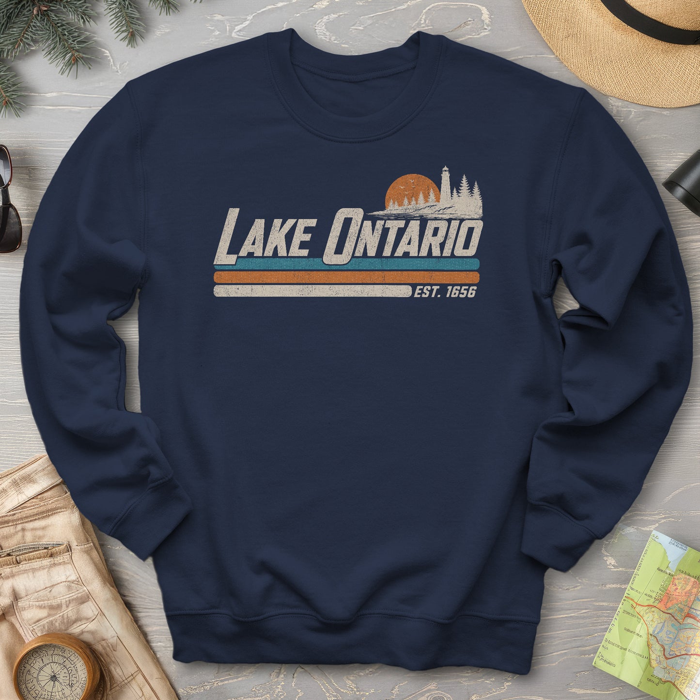 Lake Ontario Retro Stripe Sweatshirt
