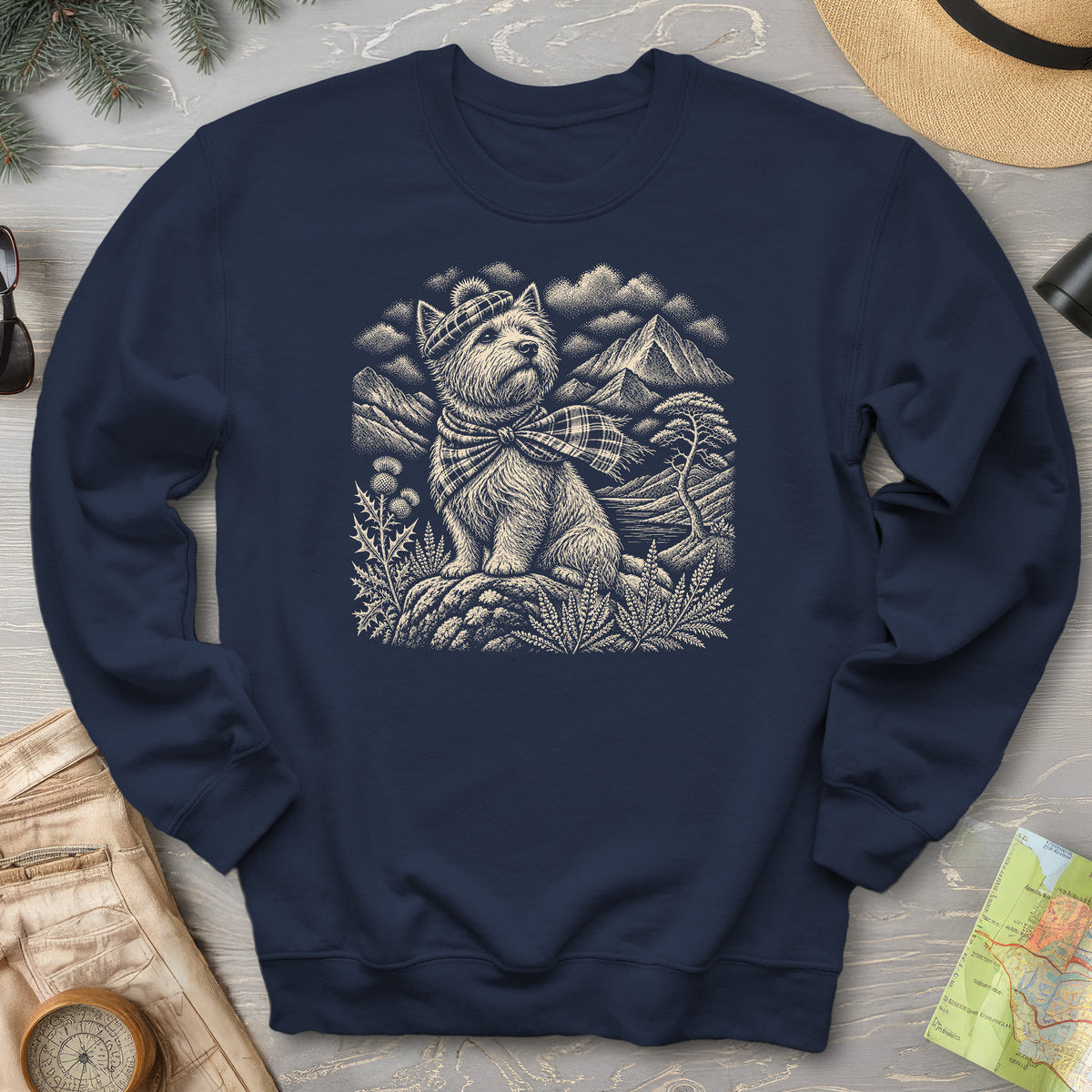 Highland Westie Plaid Sweatshirt