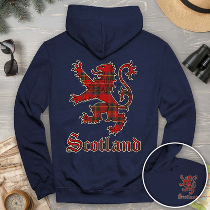 Scotland Tartan Lion Front/Back Print Hoodie